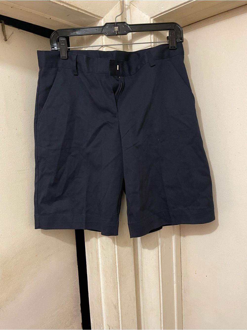 School Uniform Girls Navy Bermuda Shorts Size 18 Stretch Cotton Flat Front